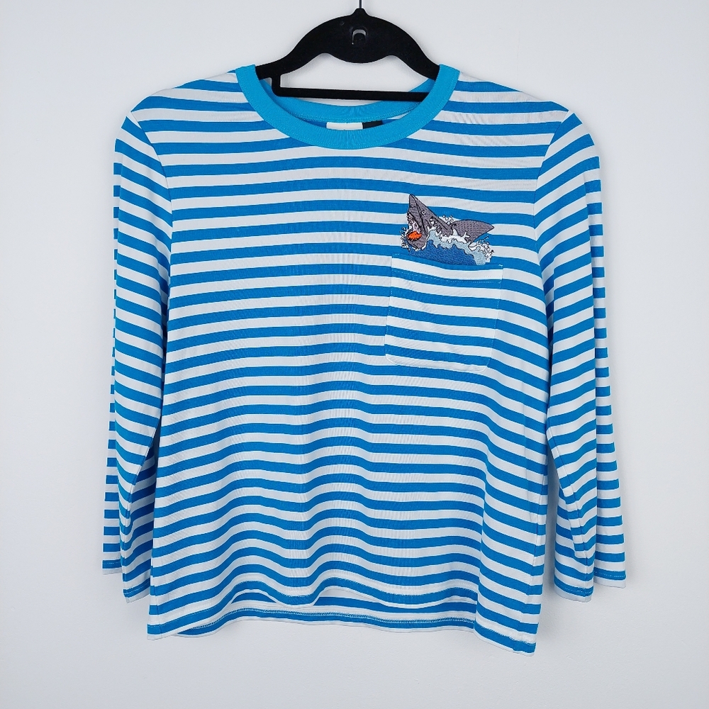 Joanie Striped Shark Top Size Small - Picture 1 of 14